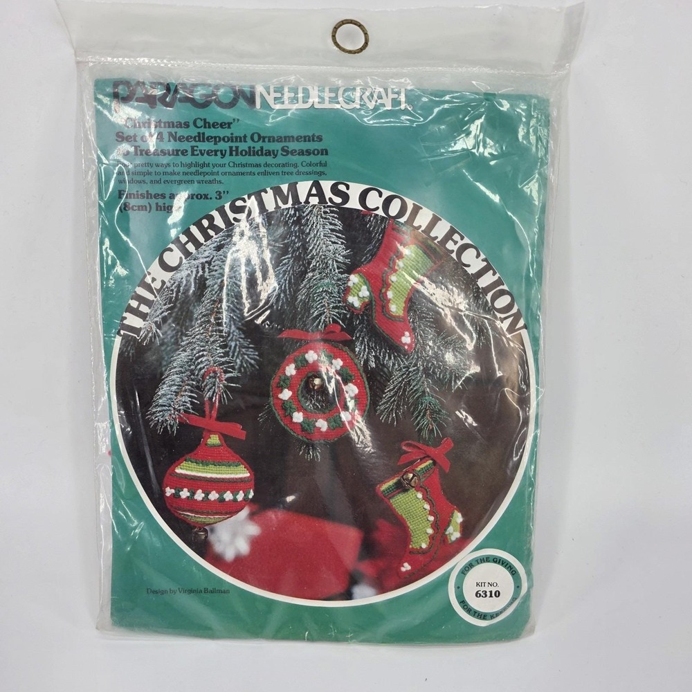 Vintage Paragon Needlecraft Christmas Cheer 4 Ornaments‎ 6310 Virginian Ballman